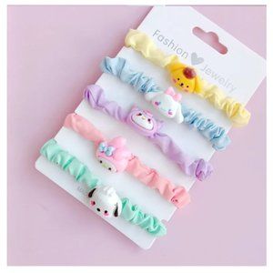 New Kawaii Sanrio Hair Ties Hello Kitty Characters 5 pack #921